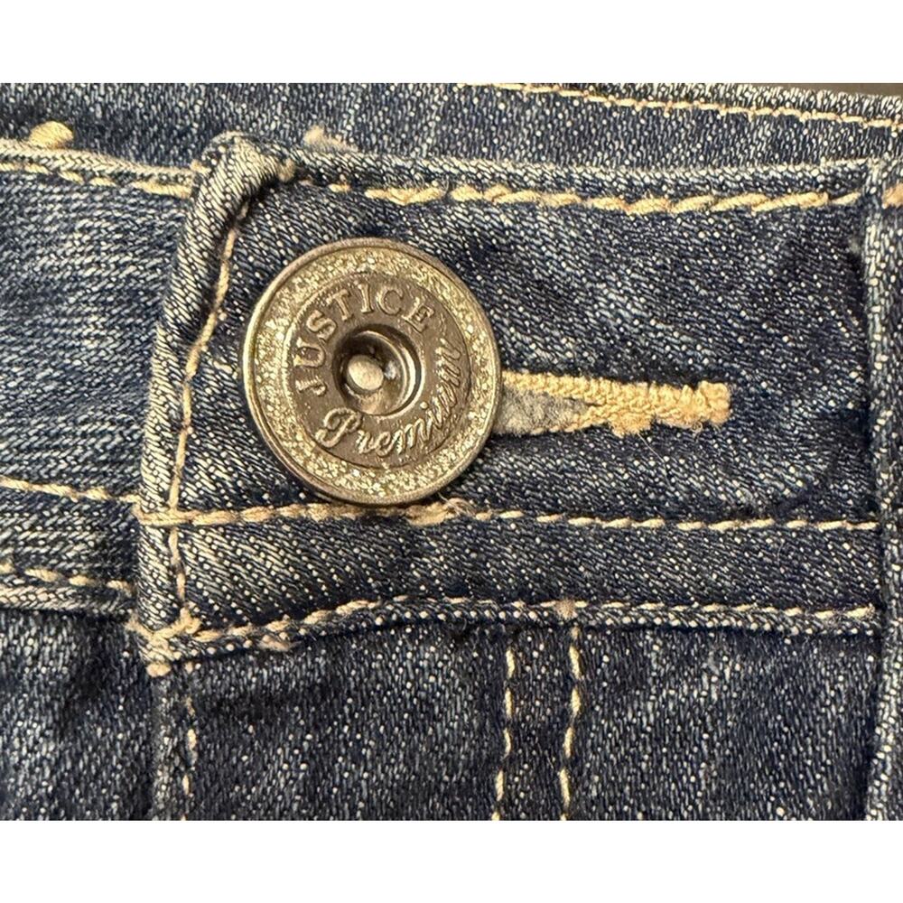 Justice Girls Denim Mini Skirt Size 12 | Y2K Rhinestone Studded | Discontinued - Picture 5 of 6